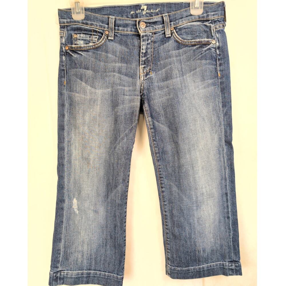 7 For All Mankind Dojo capri jeans Mid wash Size 30 Retro Y2K Streetwear Casual